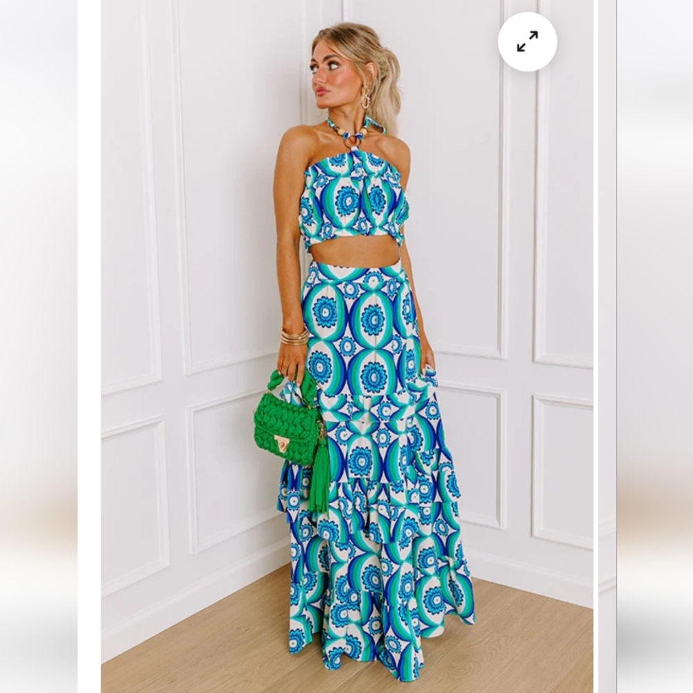 Blue and Green Patterned Set